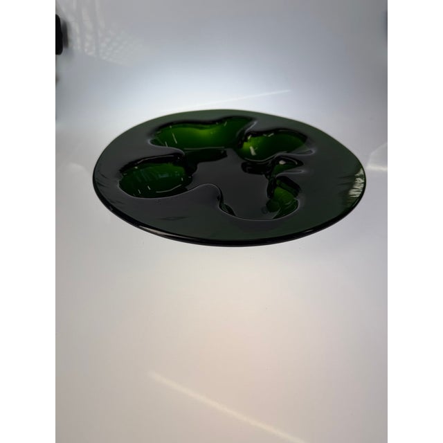 Holmegaard Ikebana Bowl in Green Art Glass by Michael Bang for Holmegaard, Denmark, 1975 For Sale - Image 4 of 10