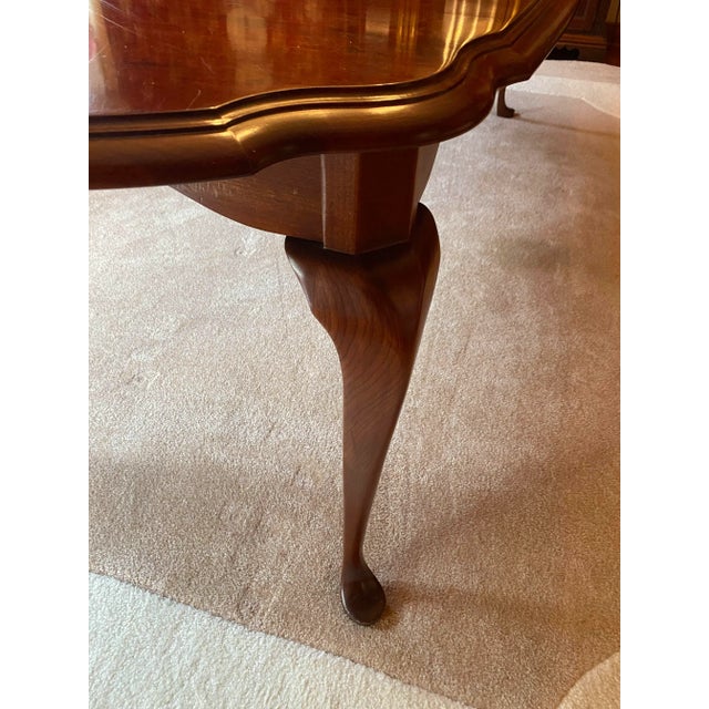 Late 20th Century Colonial Style Dining Table With Dark Stain For Sale - Image 4 of 10