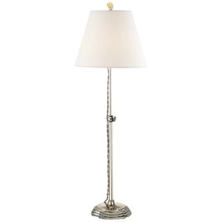 Suzanne Kasler by Visual Comfort Signature Wyatt Accent Lamp in Polished Nickel with Linen Shade For Sale
