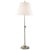Suzanne Kasler by Visual Comfort Signature Wyatt Accent Lamp in Polished Nickel with Linen Shade For Sale
