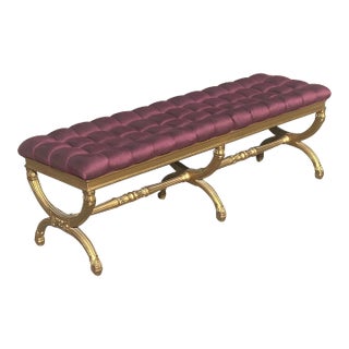 19th Century French Louis XVI Style Upholstered Bench For Sale