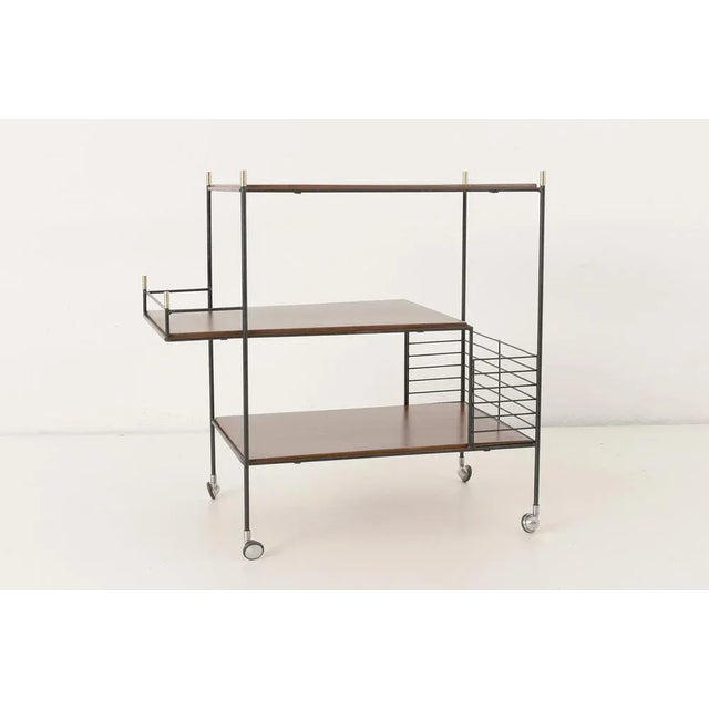 1960s Italian Rosewood Bar Cart, 1960s For Sale - Image 5 of 13