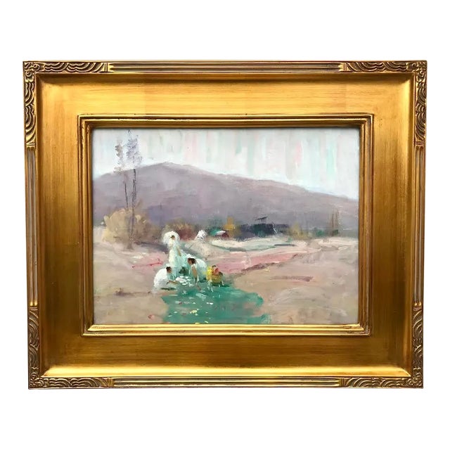 American Impressionist Landscape Spring Time by Harry Barton For Sale