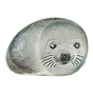 Swedish Lead Crystal Signed Mats Jonasson Baby Harp Seal Sculpture/Paperweight, Swedish Art Glass Seal 3303, Original Mats Jonasson Sticker