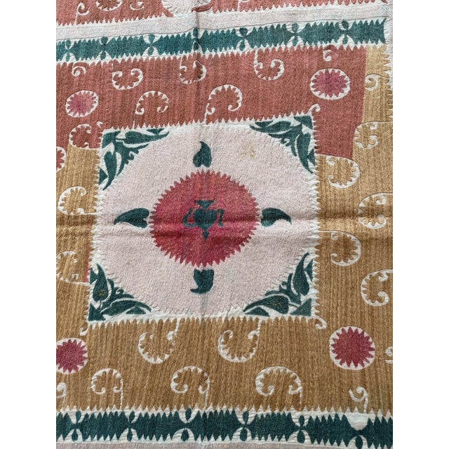 Vintage Embroidery Suzani from Asian, circa 1960s era. Dimension; 43'' x 47'' inches / 110 x 120 cm / 3'7'' x 3'11''...