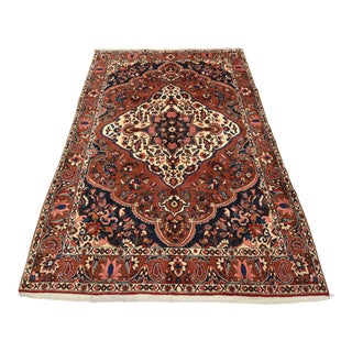 Vintage Oriental 7’1” X 10’3” Red Wool Hand-Knotted Area Rug For Sale