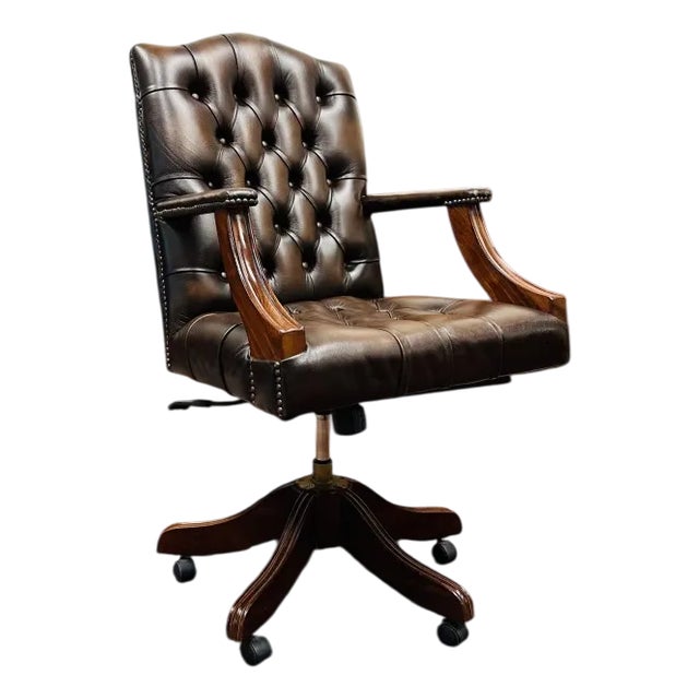 English Chesterfield Desk Chair For Sale