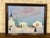 1980s 1980s Original Oil Painting Winter Village Church by Lea Topliff Framed For Sale - Image 5 of 12