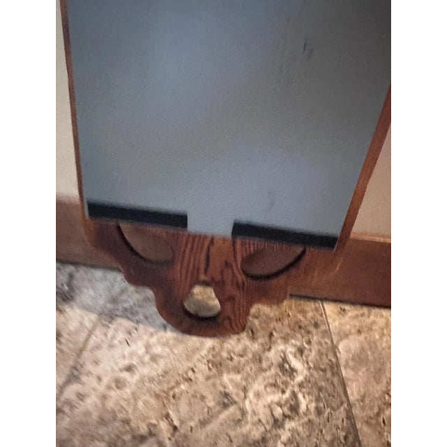 1970s Vintage 1970s Carved Wooden Art Nouveau Style Wall Mirror For Sale - Image 5 of 8