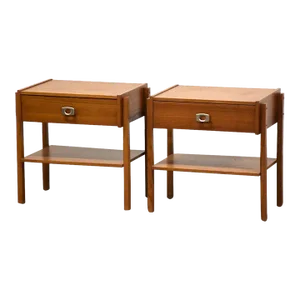 Danish Modern Teak Nightstands - a Pair