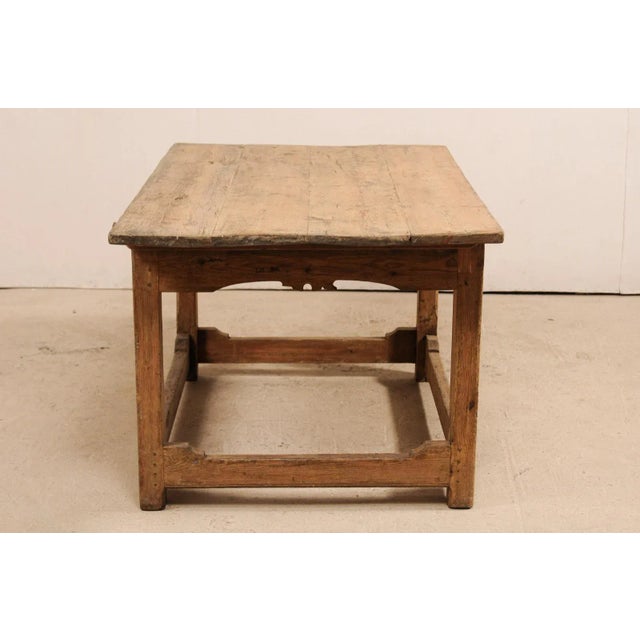 19th Century Swedish Carved Wood Desk Table With Drawer For Sale - Image 11 of 12