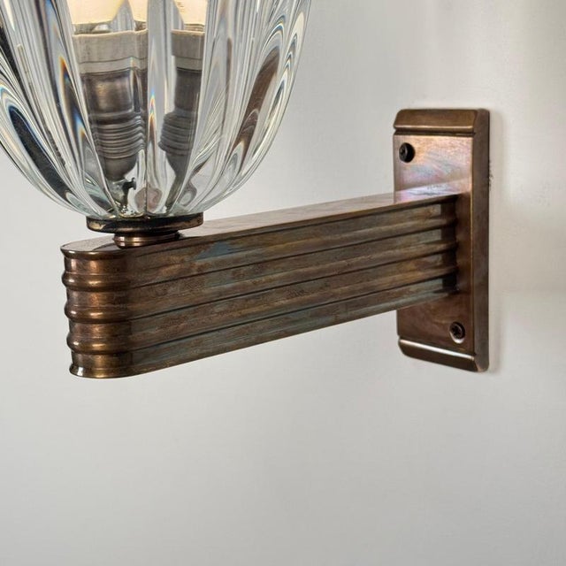 Large Wall Sconces by Ercole Barovier for Barovier & Toso, 1940s, Set of 2 For Sale - Image 13 of 17