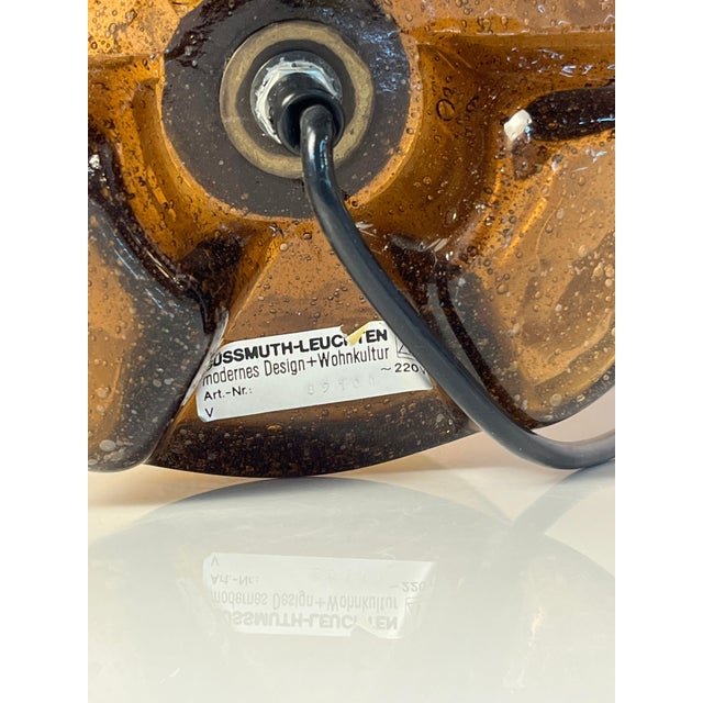 Brown Mushroom Lamp with Glass Inclusion from Süssmuth Leuchten, 1970s For Sale - Image 3 of 11