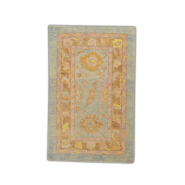 Modern Turkish Oushak Rug 3'2" x 4'11" For Sale In Houston - Image 6 of 6