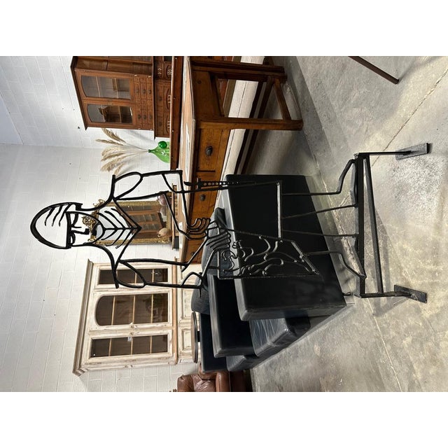 This wrought iron knight was made by an artistic ironworker. Can also be placed outside to accommodate your guests\. I...