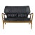 Matthew Izzo Home Helsinki Slate Leather Love Seat For Sale