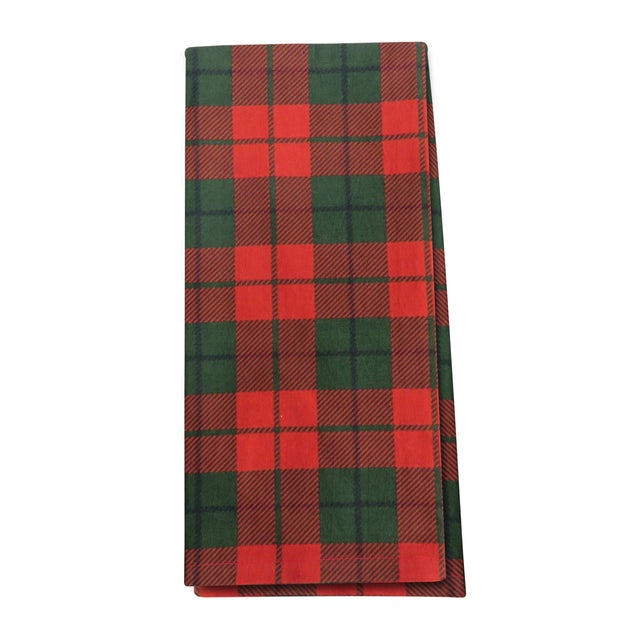 Contemporary Plaid and Merry Christmas Tea Towel (Set of 3) For Sale - Image 3 of 4
