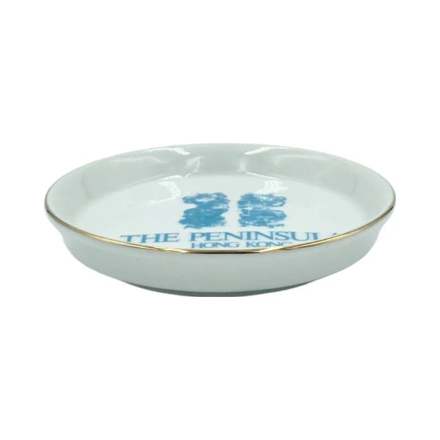 White Vintage the Peninsula Hotel Hong Kong Ashtray Trinket Dish White Porcelain For Sale - Image 8 of 12