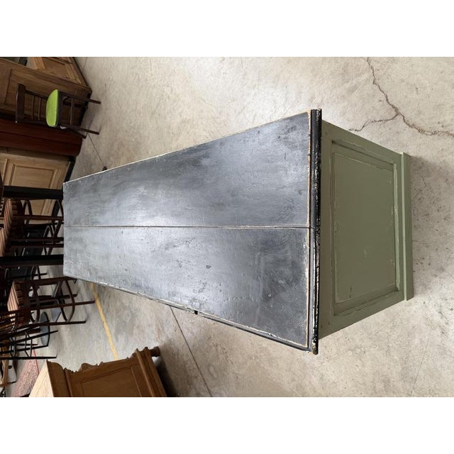 Sage Green and Black Wooden Retail Counter For Sale - Image 11 of 17