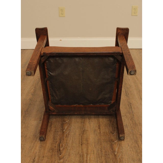 Antique Mission Oak Spindle Back Armchair For Sale - Image 12 of 13