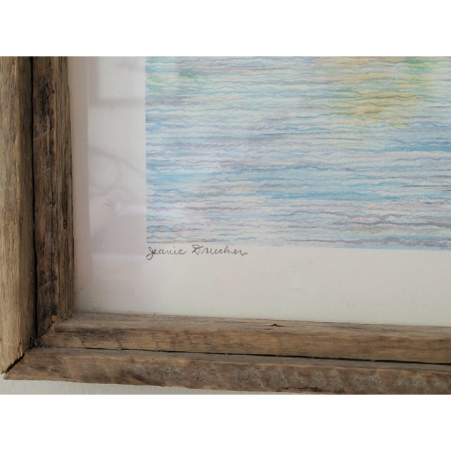 Blue Late 20th Century Jeanie Drucker Battery Reflections Charleston Sc Framed Watercolor Print 17x11 For Sale - Image 8 of 11