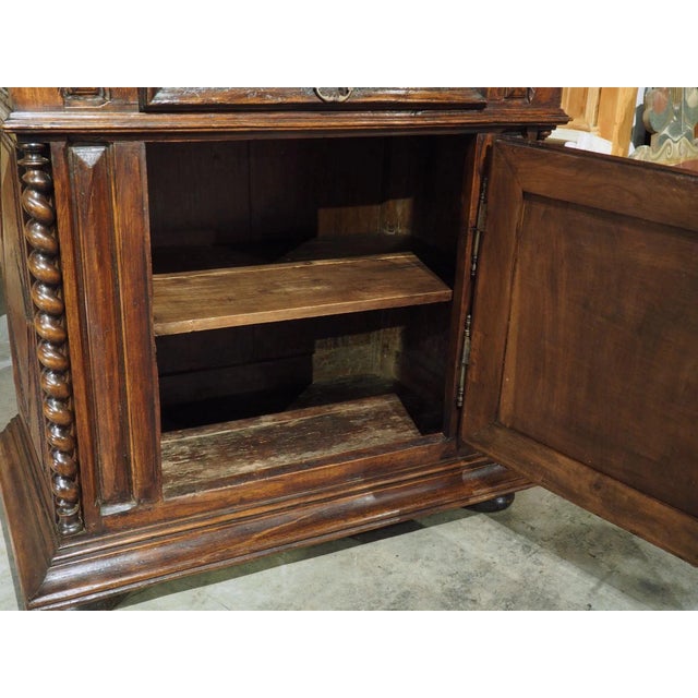 Brown 17th Century French Walnut Wood Buffet Deux Corps For Sale - Image 8 of 13