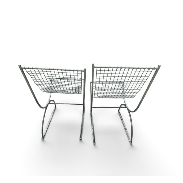 Charlotte Perriand 1930s French Wire Mesh Garden Chairs - A Pair For Sale - Image 4 of 15