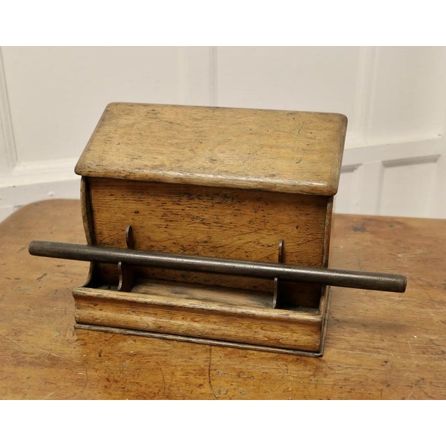 Oak Stationary or Letter Box with Pen Holder For Sale - Image 9 of 9