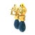 1980s Italian Carved Lapis Topaz Diamond 18k Gold Drop Earrings, Pair For Sale In Miami - Image 6 of 17
