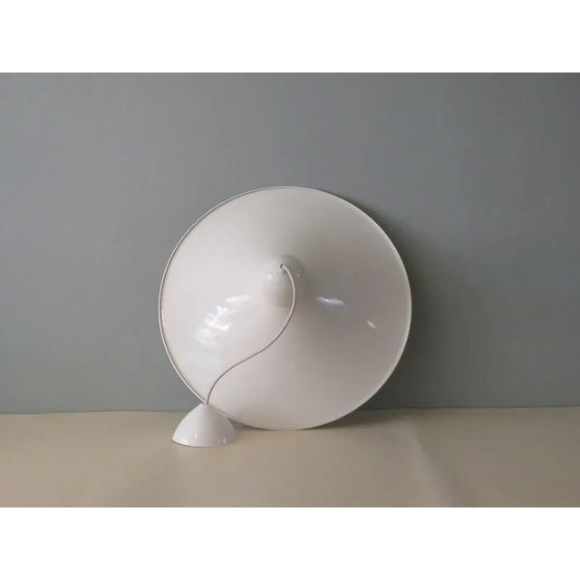 White witch hat pendant by massive, belgium 1970-1980. this metal lamp has 1 e 27 fitting and complete suspension system....