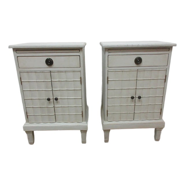 Gustavian Style Book End Nightstands For Sale