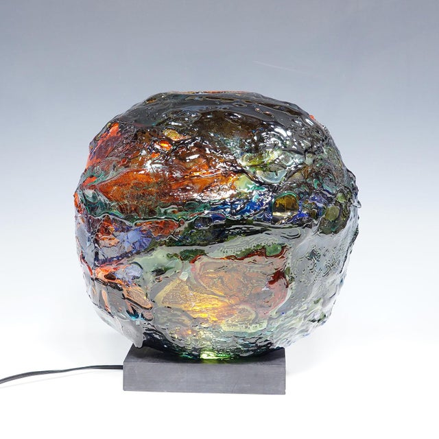 1990s Large Spherical Vase Geacolor by Gae Aulenti for Venini, Murano, 1997 For Sale - Image 5 of 11