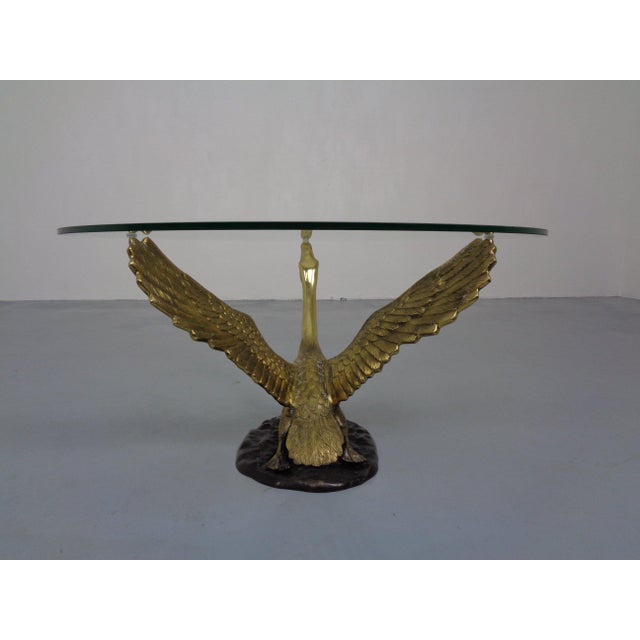 Regency Swan Coffee Table in Brass and Glass, France, 1960s For Sale - Image 10 of 18