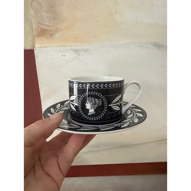 Vintage Casual Victoria and Beale Olympia Black Coffee and Tea Set Nine Piece Collection For Sale - Image 11 of 12