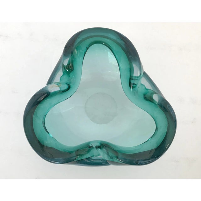 Vintage Green Murano Glass Bowl For Sale In Palm Springs - Image 6 of 8