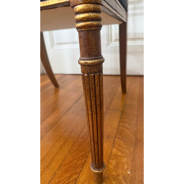 1990s Galimberti Lino Italian Neoclassical Hand-Painted Cherub Armchair With Gilt Accents For Sale - Image 9 of 11