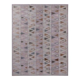 Rug & Kilim’s Scandinavian Geometric Purple & Blue Outdoor Rug - 6'x9' For Sale