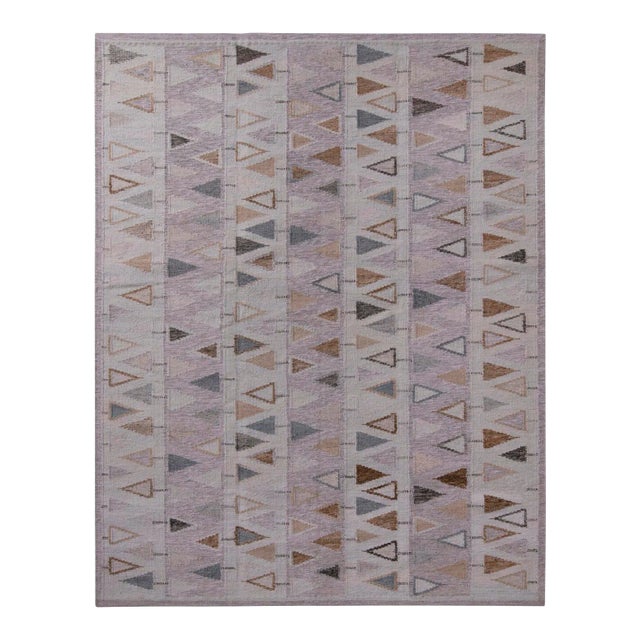 Rug & Kilim’s Scandinavian Geometric Purple & Blue Outdoor Rug - 6'x9' For Sale