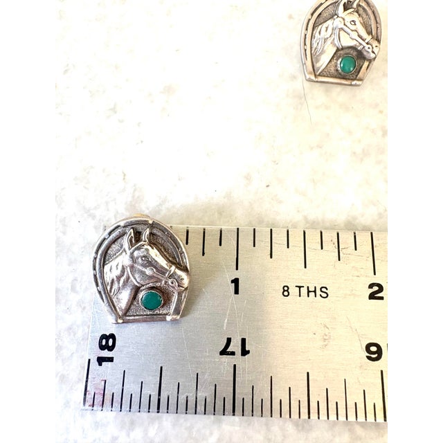 Mid 20th Century Vintage Bell Trading Post Turquoise & Sterling Silver Post Earrings For Sale - Image 5 of 5