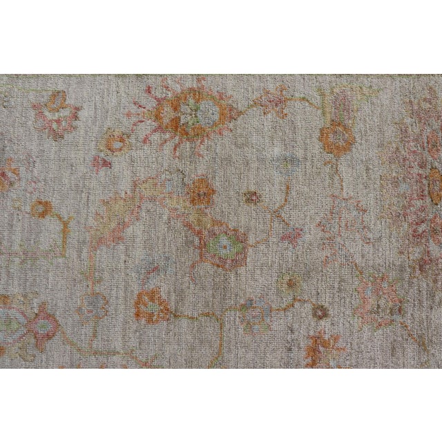 Elegant Angora Turkish Oushak Rug in Soft Pastel Shades by Keivan Woven Arts 9'3 X 12'3 For Sale - Image 9 of 12