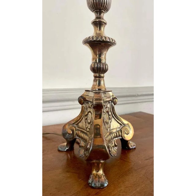 19th Century Louis XIV Church Altar Candleholders in Silver Metal, Set of 2 For Sale - Image 6 of 9