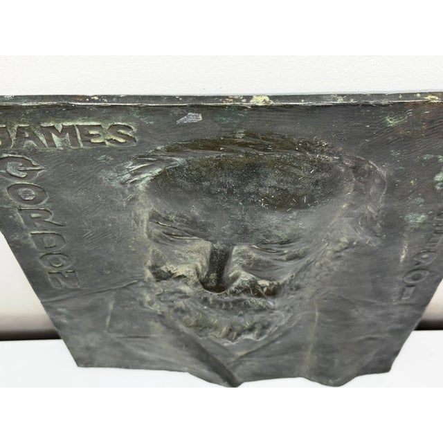 Gray Early 1900s British Bronze Portrait Wall Relief of James Gordon, Attributed to Alice Gates For Sale - Image 8 of 10