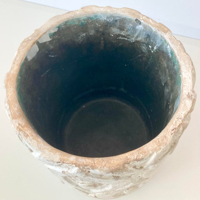 Modern French Artisan Cylindrical Ceramic Cachepot For Sale - Image 12 of 12