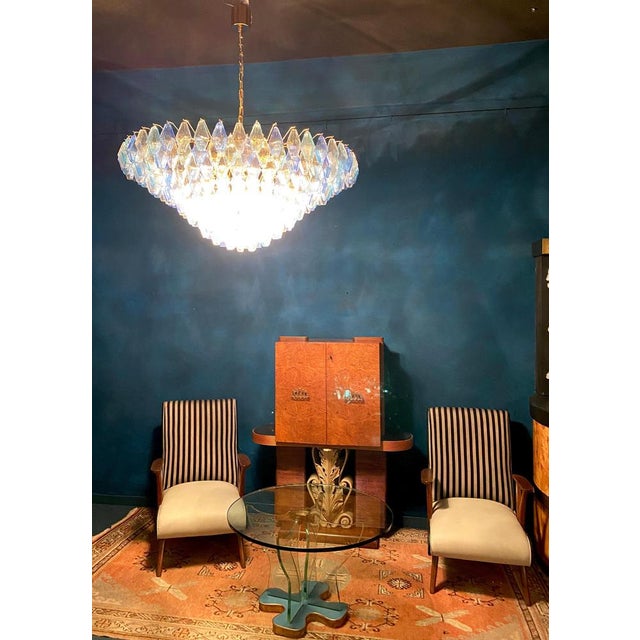 Sapphire Color Poliedri Murano Glass Ceiling Light or Chandelier For Sale - Image 12 of 18
