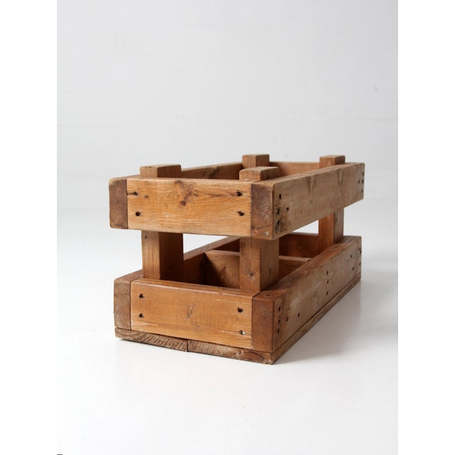 Vintage Industrial Wood Crate With Divided Interior For Sale - Image 13 of 15