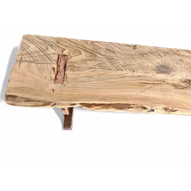 Rustic European Farmhouse Natural Trestle Bench 60" For Sale - Image 11 of 11