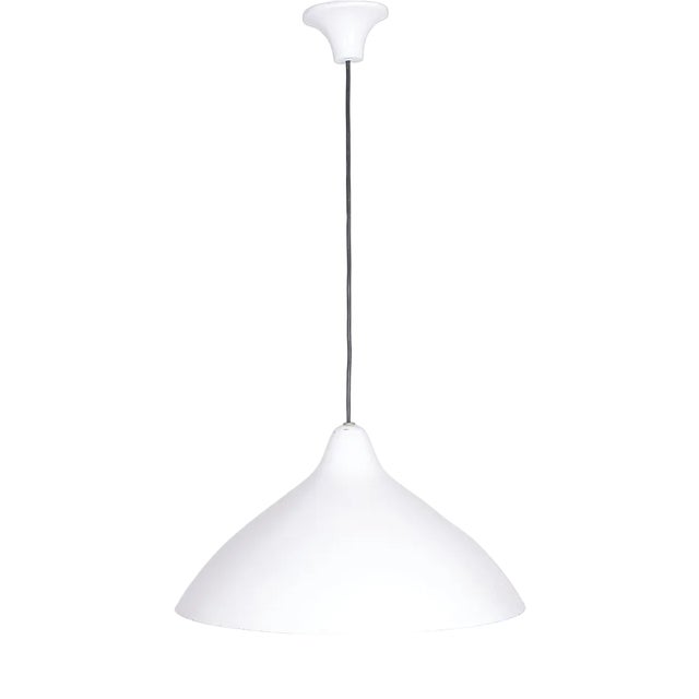 White Pendant Lamp by Lisa Johansson Pape for Orno, Finland, 1958 For Sale