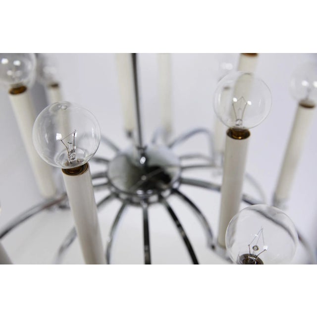 Midcentury Modern 14-Arm Chrome Chandelier by Lightolier For Sale - Image 10 of 12