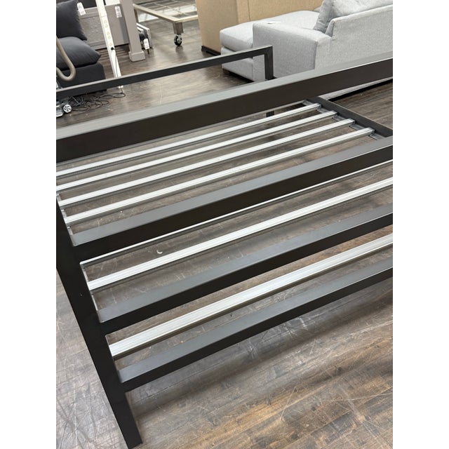 Black California King Room & Board Parsons Bed Frame, Natural Steel For Sale - Image 8 of 12