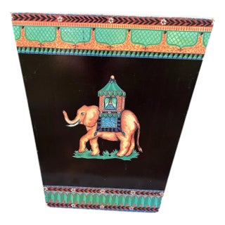 Vintage Painted Waste Bin For Sale